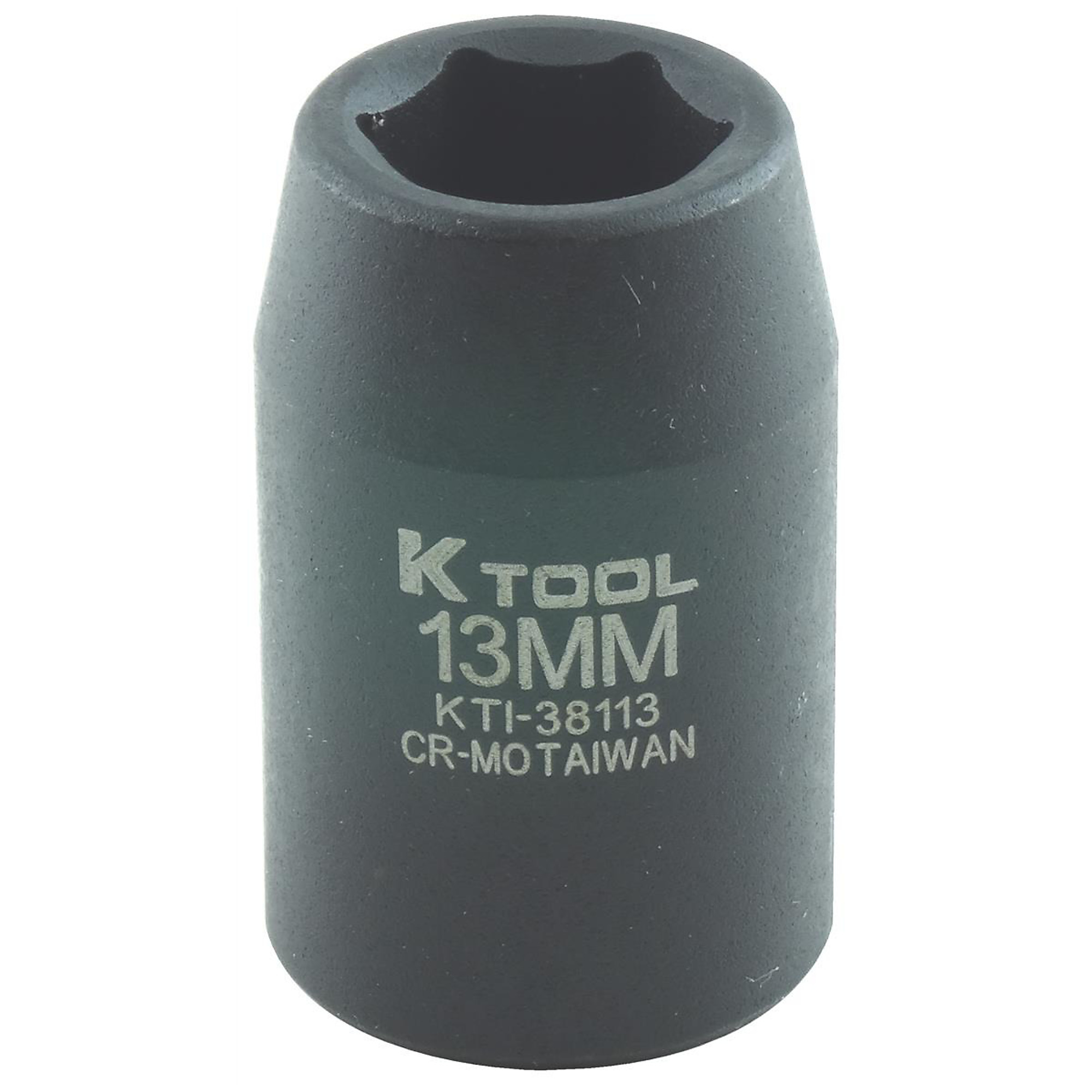 K Tool International Impact Socket — 13mm, 1/2in. Drive, 6-Point, Chrome-Moly Steel, Model# KTI38113